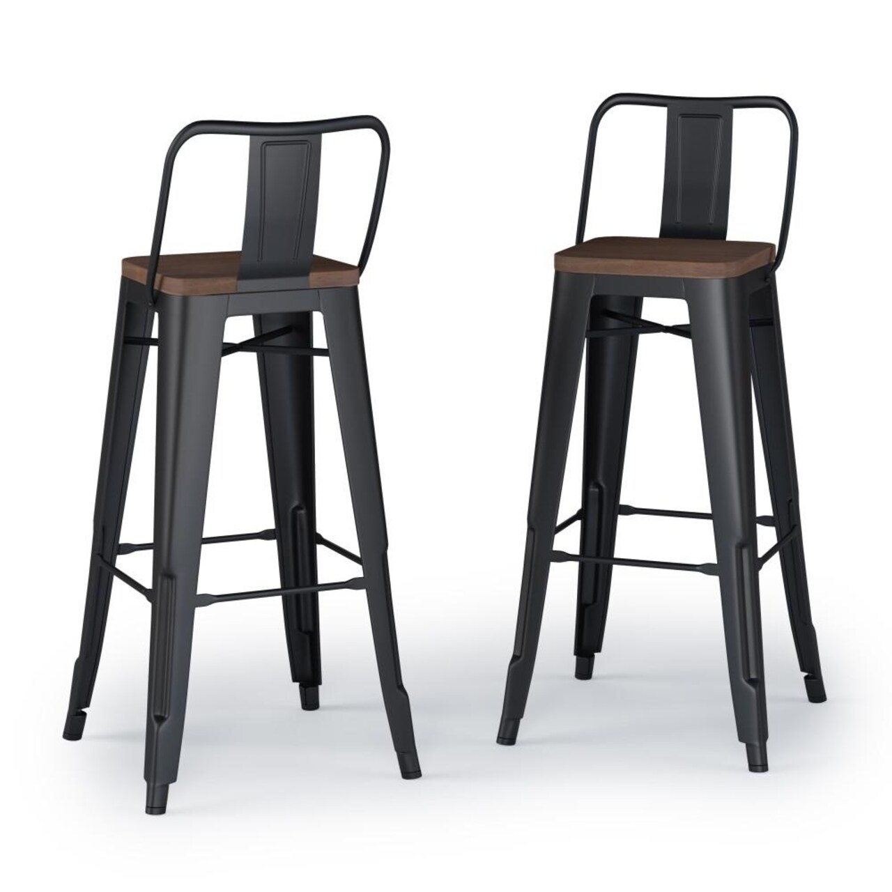 Simpli Home Rayne Metal 30"Metal / Wood Bar Stool (Set Of 2) For The Kitchen